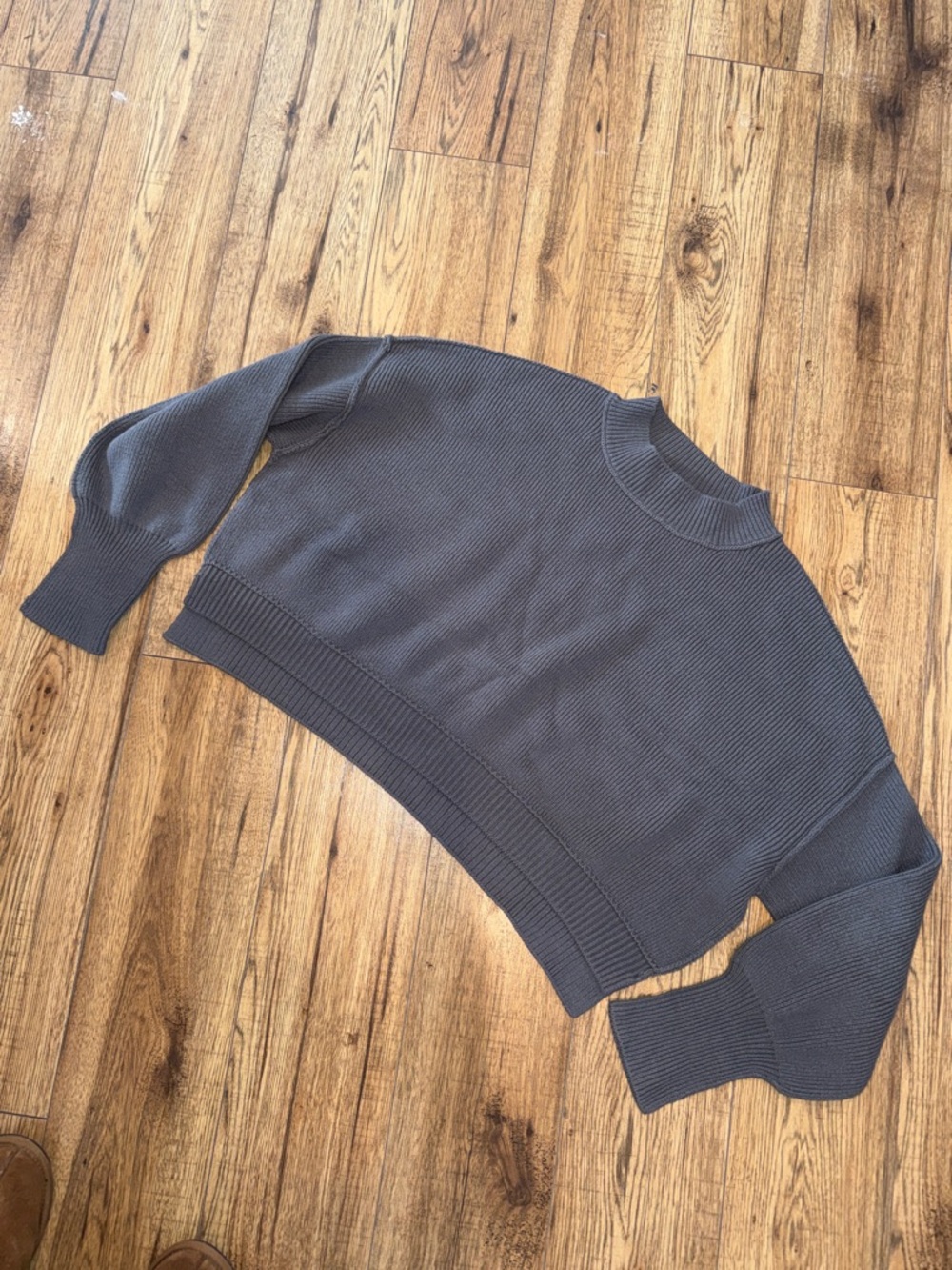 Free People grey cropped oversized Sweater